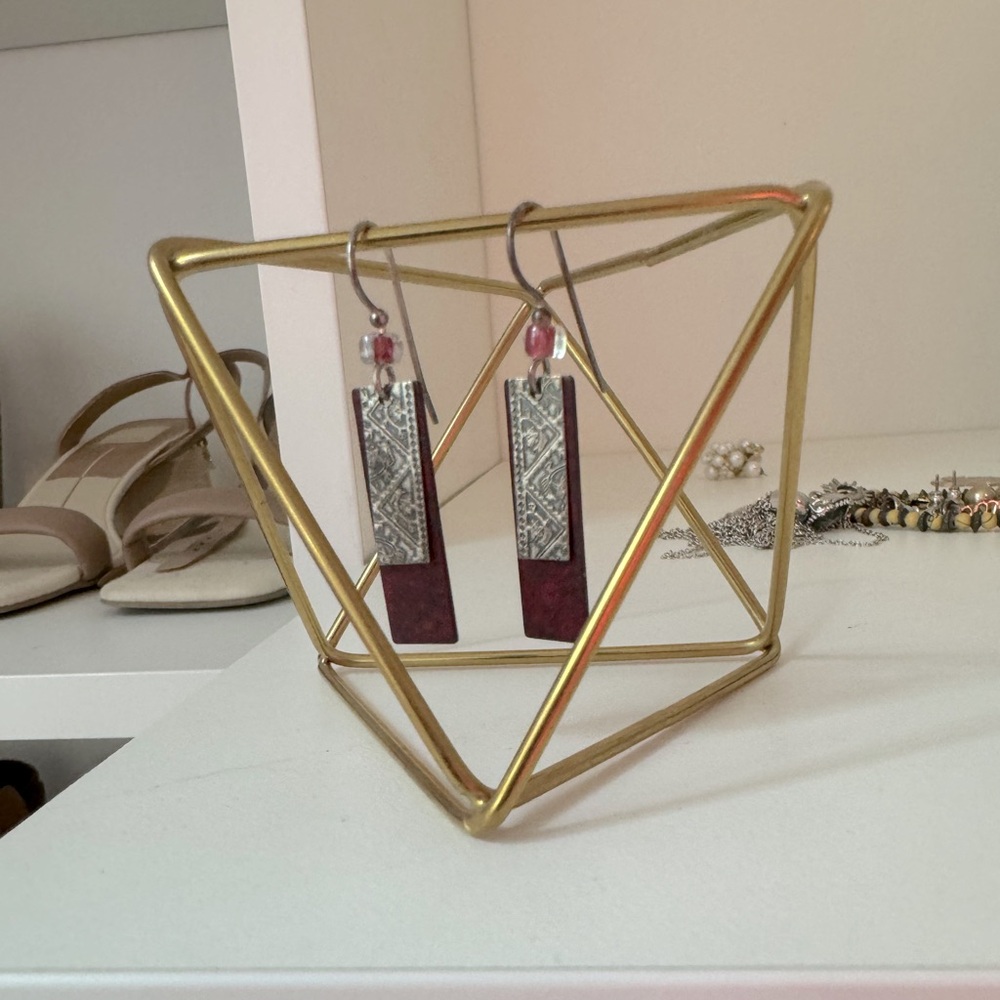 Boho maroon earrings